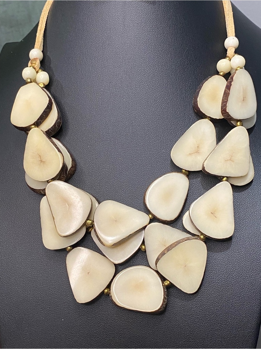 Natural Tagua Nut Statement Necklace - Women Jewelry